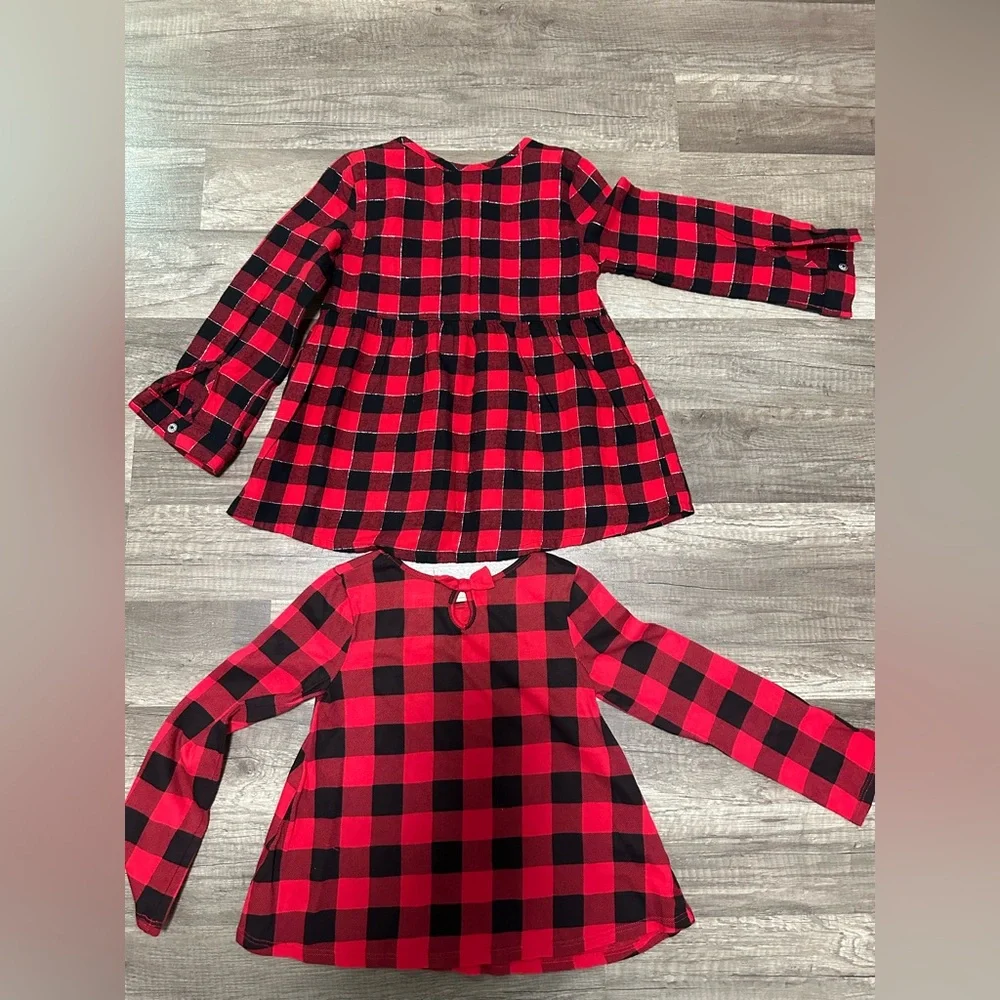 Red and Black Plaid‎ Long Sleeve Tops
